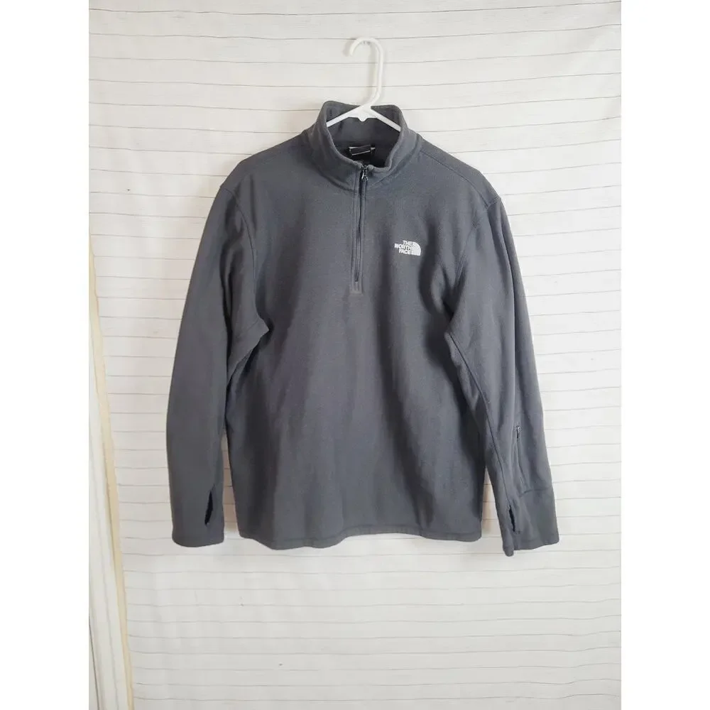 THE NORTH FACE 1/4 ZIP FLEECE IN BLACK, SZ LARGE